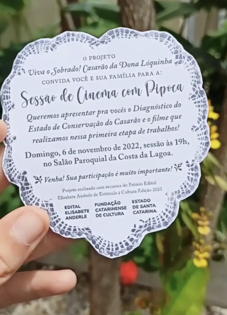 Convite para a sessão de cinema