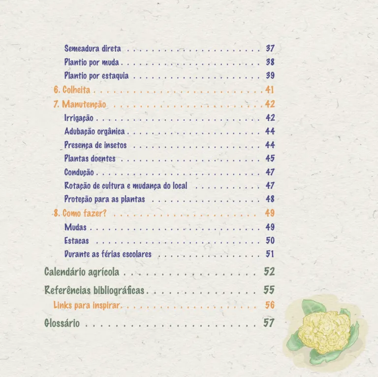 Página do livro Horta na Escola